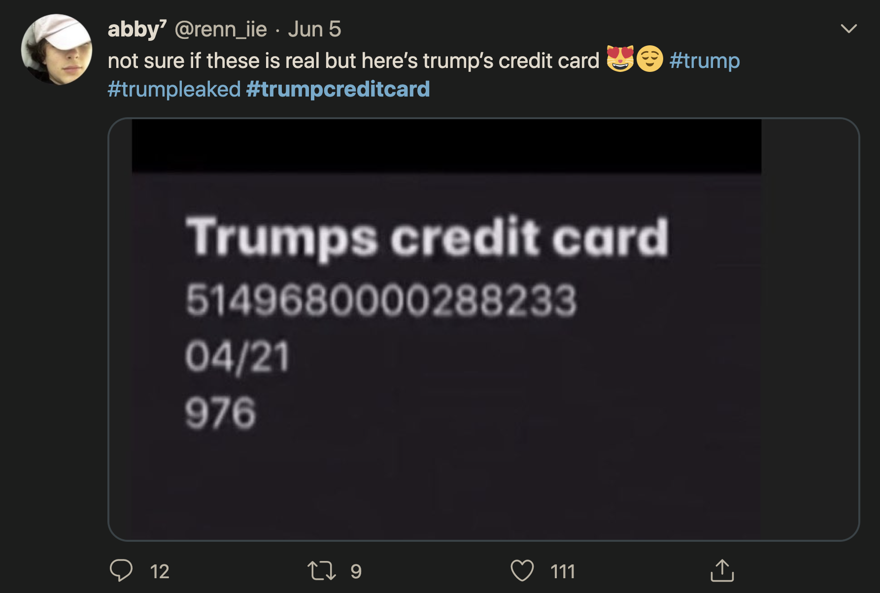 Card Numbers 2020