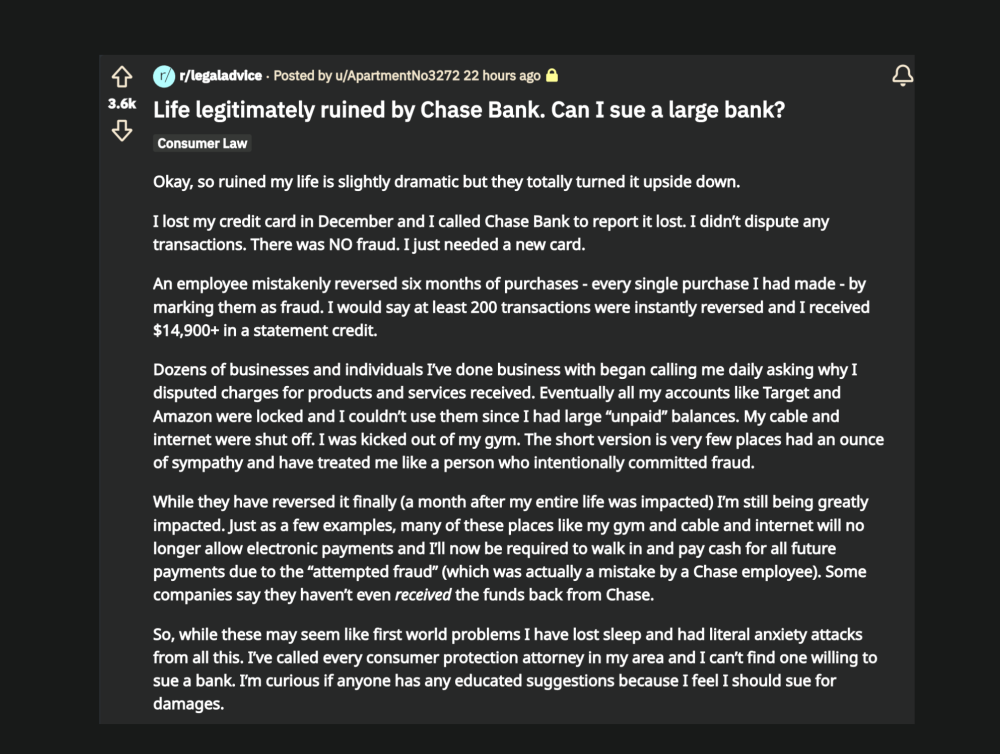 Man Says Chase Ruined His Life With Friendly Fraud Frank on Fraud